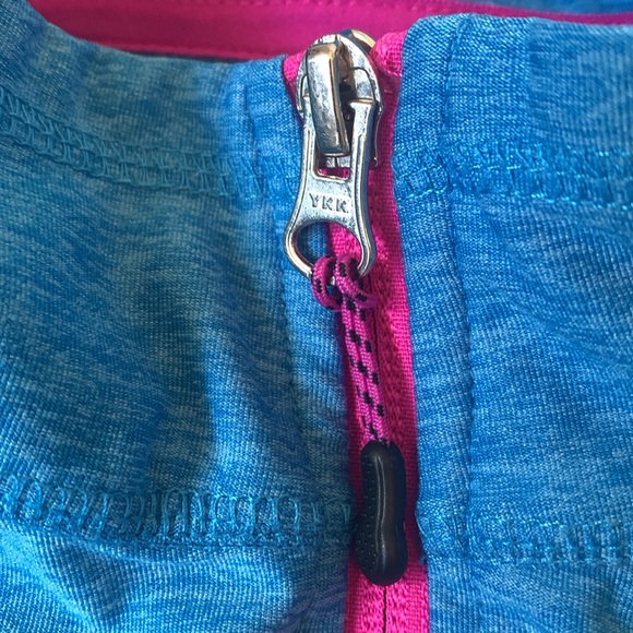 Champion heathered sky blue zip front stretch long sleeve jacket/sweater EUC - Picture 4 of 6